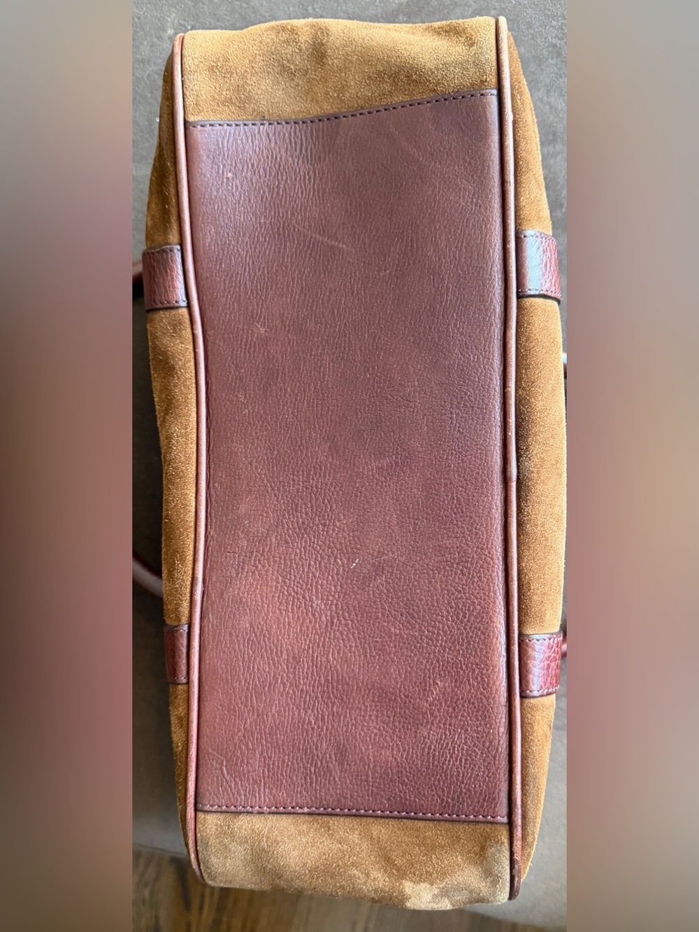 Brown Churka Leather Handbag, Detachable Shoulder Strap, Suede, Like New! - Picture 3 of 6